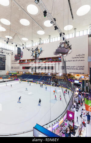 Ice skating rink in the Dubai Mall shopping centre. The largest mall in ...