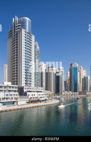 UAE, Dubai Marina high-rise buildings Stock Photo