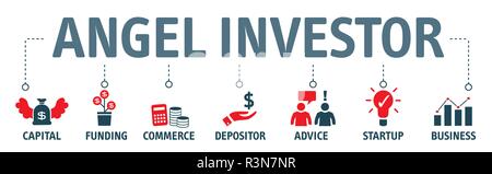 Angel investor vector icons. Business angel. Informal investor. Investment. Founder. Stock Vector