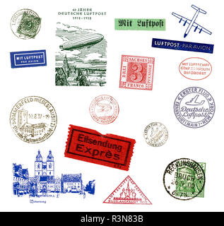 stamps and postmarks from germany Stock Photo