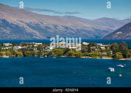 New Zealand, South Island, Otago, Queenstown, town view with The Remarkables Mountains Stock Photo