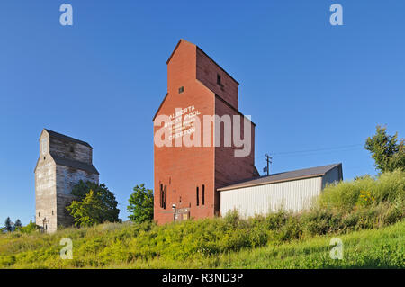 Canada, British Columbia, Creston. Two grain elevators. Stock Photo