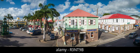 St. Kitts and Nevis, St. Kitts. Basseterre, The Circus and Fort Street Stock Photo