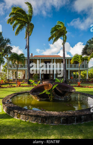 St. Kitts and Nevis, Nevis. Cole Hill, Botanical Gardens main building Stock Photo