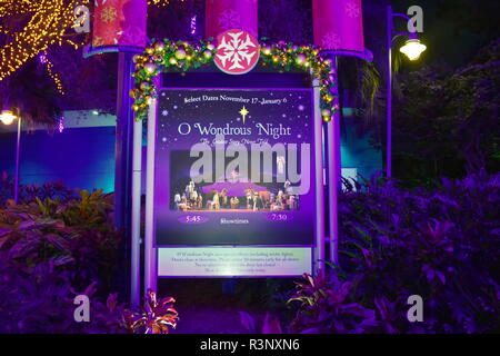 Orlando, Florida. November 20, 2018. Wondrous Night Show sign in International Drive area. Stock Photo