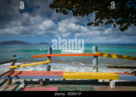 British Virgin Islands, Tortola. Capoons Bay, outdoor bar views Stock Photo