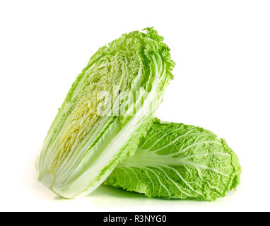 chinese cabbage and half isolated on white background Stock Photo