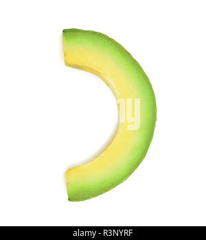 avocado slice isolated on white background. Top view. Flat lay pattern Stock Photo