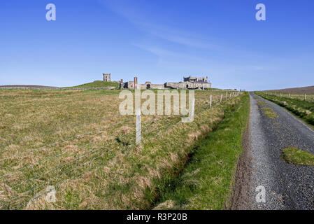 Brough Lodge, 19th-century Gothic mansion on the island Fetlar, Shetland Islands, Scotland, UK Stock Photo