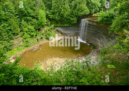 Canada, Ontario, Manitoulin Island. Kagawong River at Bridal Veil Falls. Stock Photo