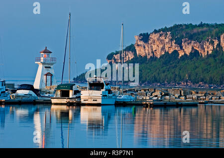 Canada, Ontario, Lions Head. Lighthouse on Lake Huron. Stock Photo