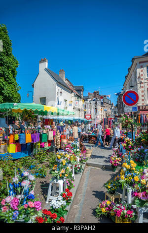 Outdoor market, Honfleur, Normandy, France Stock Photo