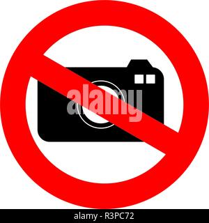 No photo sign isolated on white background. No photo camera vector. No camera sign. Stock Vector