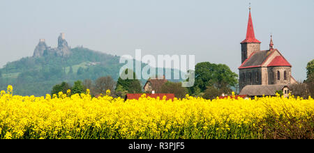 Czech Republic. St. John the Baptist church in the village of Ujezd pod Troskami in the Hradec Kralove region of Czech Republic. Stock Photo