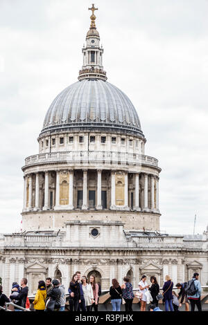 City of London England,UK Ludgate Hill,St Paul's Cathedral,mother church,Anglican,religion,historic,Grade I listed,dome,English Baroque style architec Stock Photo