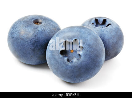 Blueberry. Ripe juicy blueberries isolated on white background. Bilberry or huckleberry Stock Photo
