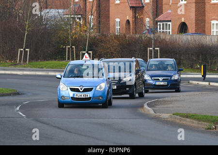 woman having a driving lesson Stock Photo