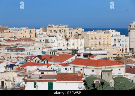 Foggia, Gargano National Park, Vieste. Old white washed-city, red tiled roofs. Stock Photo