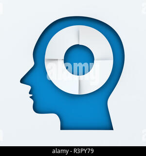 Human head with four steps infographic circle Stock Photo