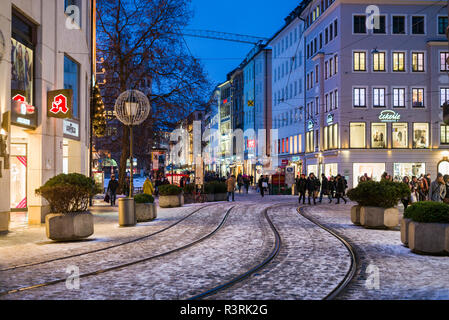 Germany, Bavaria, Munich. Theatiner Strasse shopping district Stock Photo