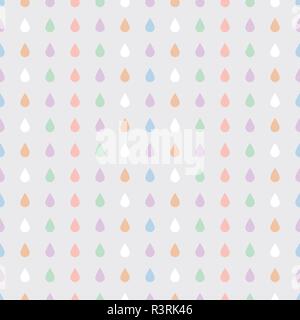 Rain drops vector seamless pattern. Stock Vector