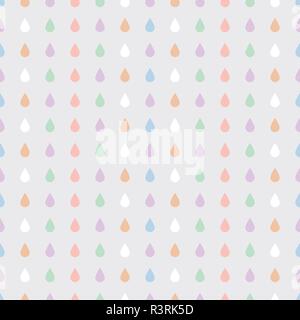 Autumn vector seamless pattern with raindrops in pastel colors. Stock Vector