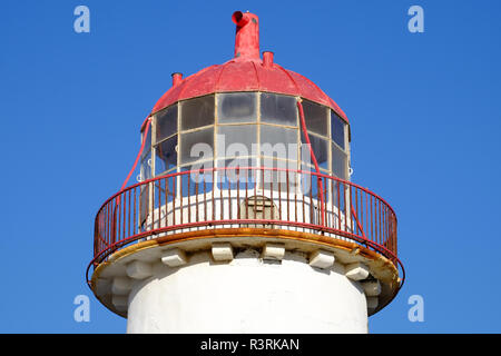 old lighthouse on Talacre beach at point of Ayr, Flintshire, North Wales Stock Photo