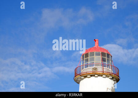 old lighthouse on Talacre beach at point of Ayr, Flintshire, North Wales Stock Photo