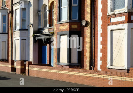 terraced houses awaiting demolition Stock Photo