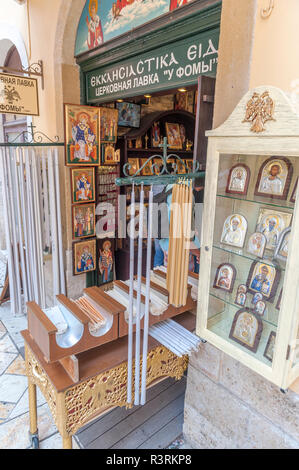 Greek Orthodox shop selling religious icons, Athens, Greece Stock Photo ...