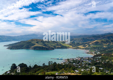 New Zealand, South Island, Canterbury, Banks Peninsula, Akaroa Harbour Stock Photo