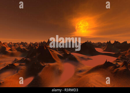 3D rendered illustration of the surface of planet mars Stock Photo