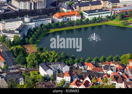 Lake located in Bergen in front of the Kode Art Museums Stock Photo