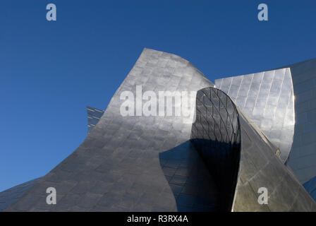 Detail of the stainless steel exterior of the Walt Disney Concert Hall (opened 2003) in Los Angeles, California, designed by architect Frank Gehry. Stock Photo