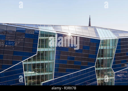 Germany, Karlsruhe, Office building with solar panels Stock Photo