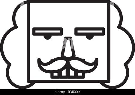nutcracker face icon over white background, vector illustration Stock Vector