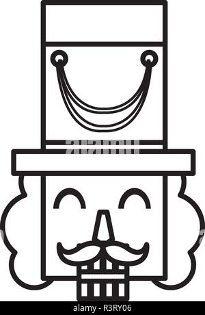 nutcracker toy icon over white background, vector illustration Stock Vector