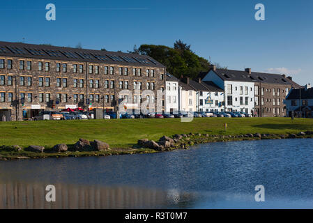 Ireland, County Mayo, Westport Quay, harborfront buildings Stock Photo