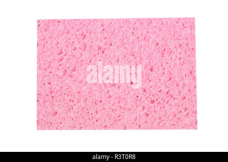 New pink dish washing sponge isolated on white background Stock