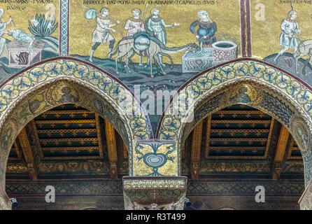 Italy, Sicily, Monteale, Monreale Cathedra, l Mosaics from the 12th Century in Byzantine Style Stock Photo
