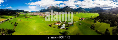 Germany, Bavaria, Swabia, Aerial view of Oberstdorf Stock Photo