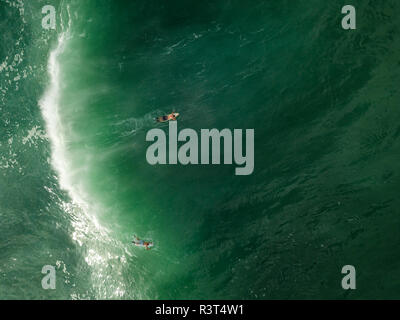 Indonesia, Bali, Aerial view of surfer Stock Photo