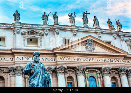 The statue of Saint Peter (by Giuseppe De Fabris,1840) in front of ...