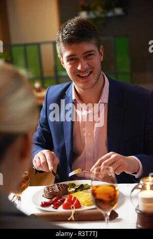 business couple having dinner Stock Photo