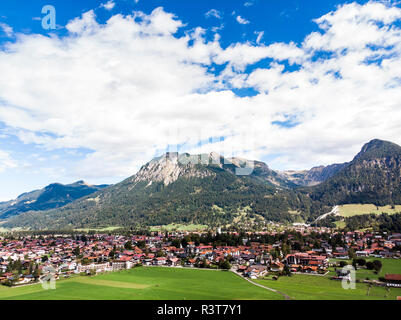 Germany, Bavaria, Swabia, Aerial view of Oberstdorf Stock Photo