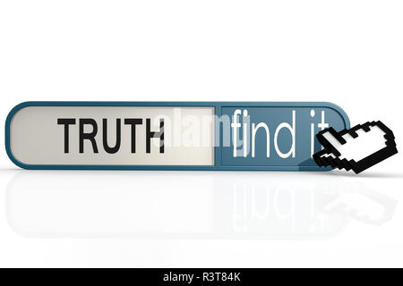 Truth word on the blue find it banner Stock Photo