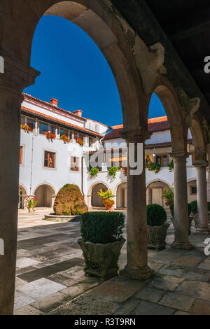 The abbey courtyard, Krka Monastery, Krka National Park, Dalmatia, Croatia Stock Photo