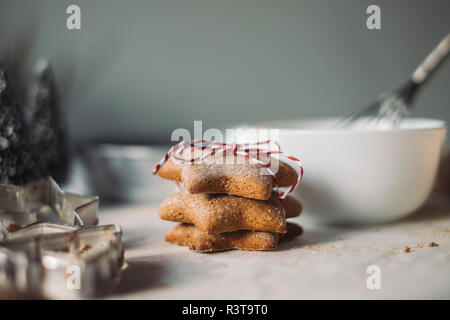 Stack of star-shaped Christmas Cookies Stock Photo