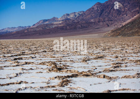 Vibrant view of Badwater basin, endorheic basin in Death Valley National Park, Death Valley, Inyo County California, USA Stock Photo