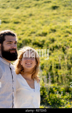Portrait of a happy couple, spending time in nature Stock Photo